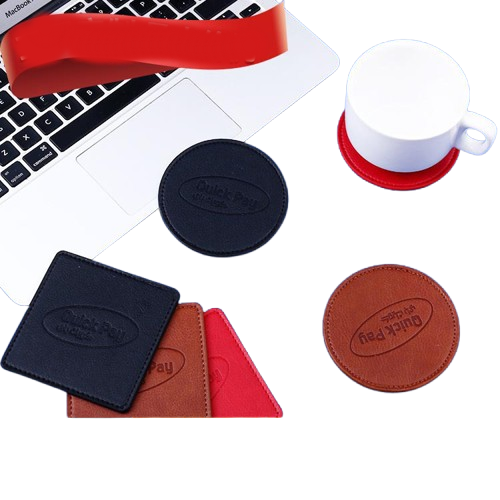 leather coaster logo printing bulk order