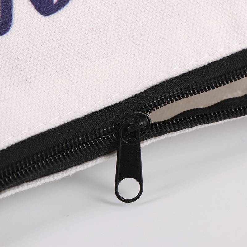 custom canvas zipper pouch zipper detail
