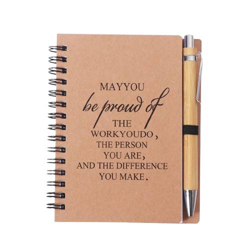 Branded eco notebook and pen set for sustainable corporate gifts