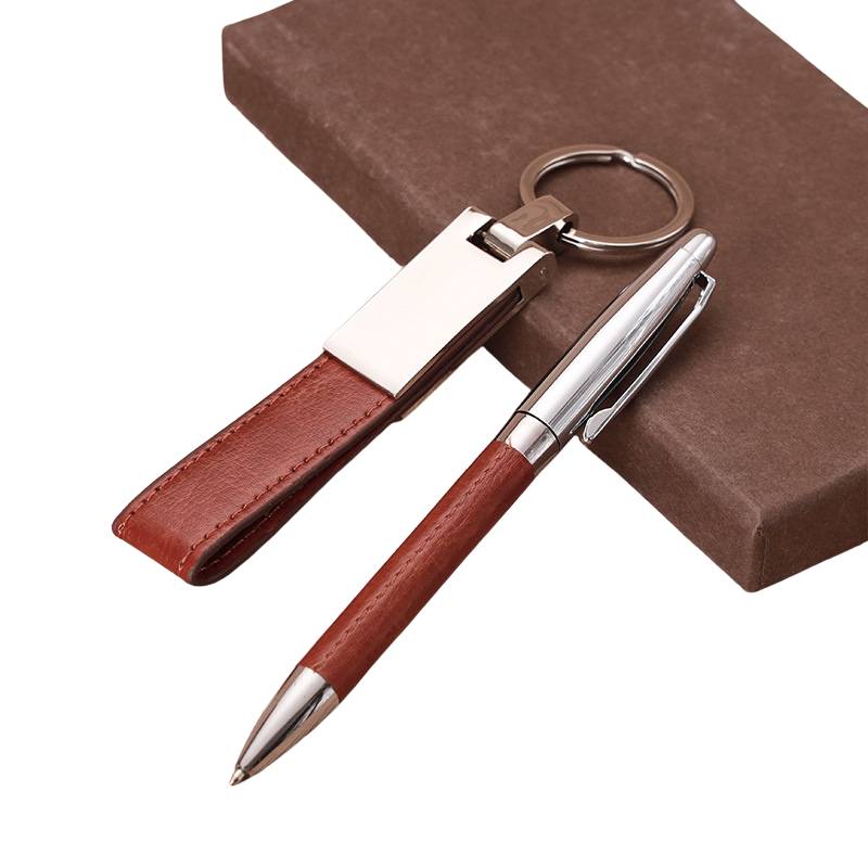 pen and keychain gift set for employee welcome kits