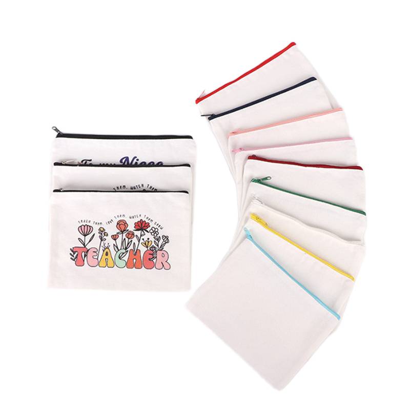 custom canvas zipper pouch with logo printing malaysia