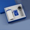 Corporate gift set with shaker bottle and power bank close-up