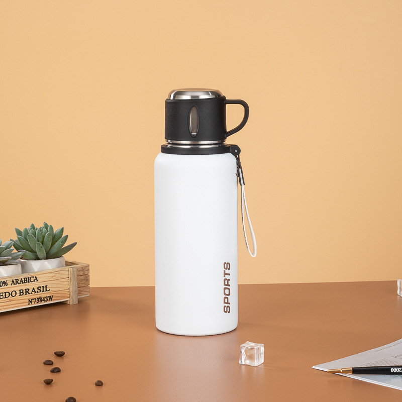 White thermos stainless steel bottle suitable for custom logo printing