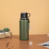 Green thermos stainless steel bottle with custom logo printing option