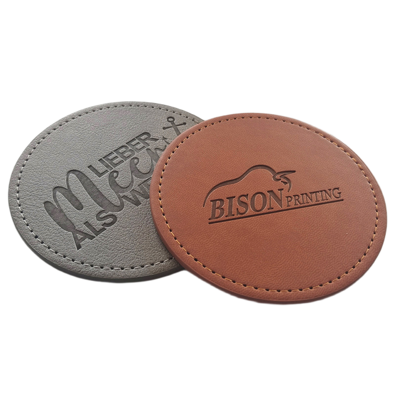 leather coaster custom logo printing