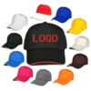 Custom embroidered caps with logo printing for corporate branding and events