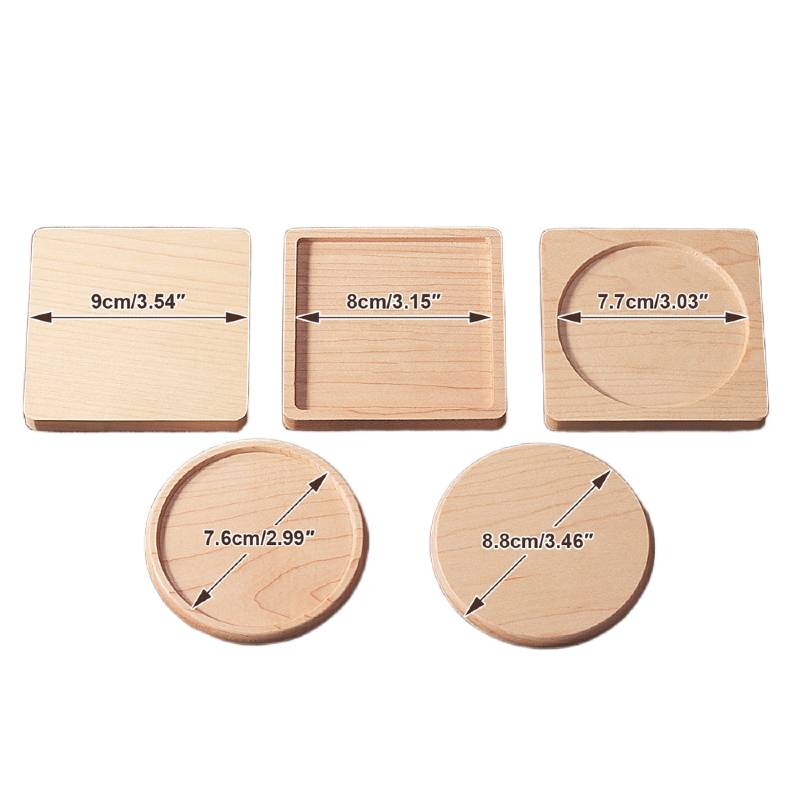 Custom Wooden Coaster Measurements Custom wooden coaster size and thickness measurement