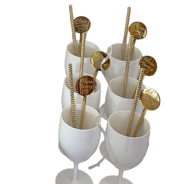 Personalized drink stirrer with custom logo printing in Malaysia