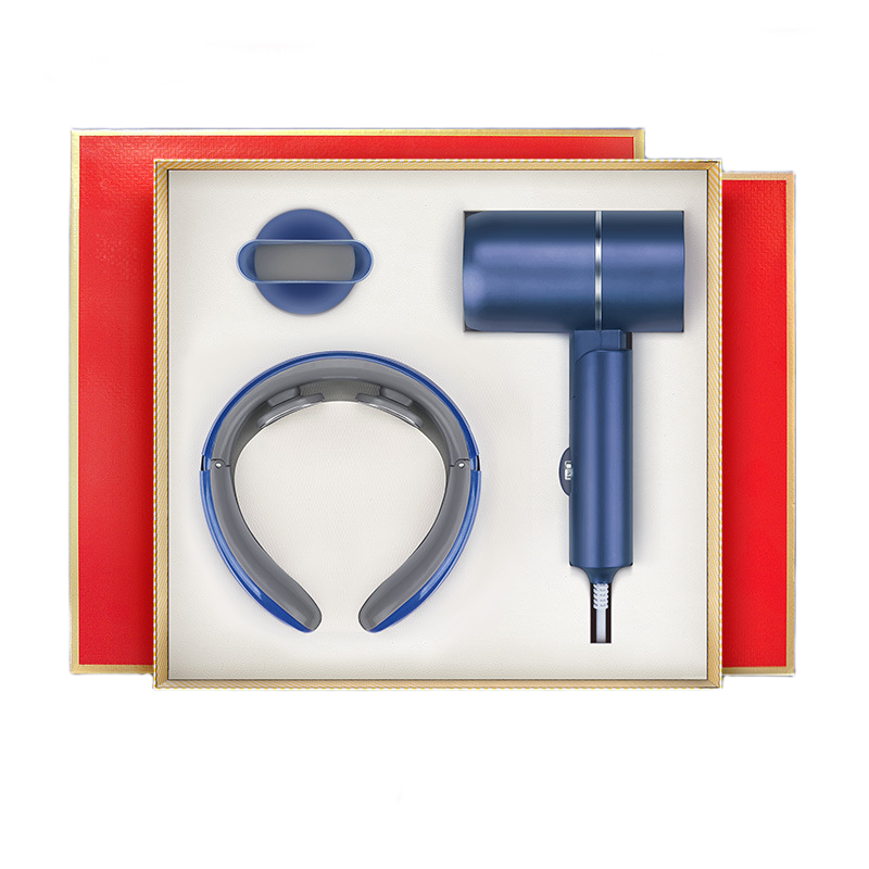 corporate gift set hair dryer neck massager logo printing