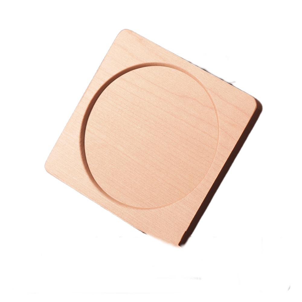 square wooden coaster custom logo engraving