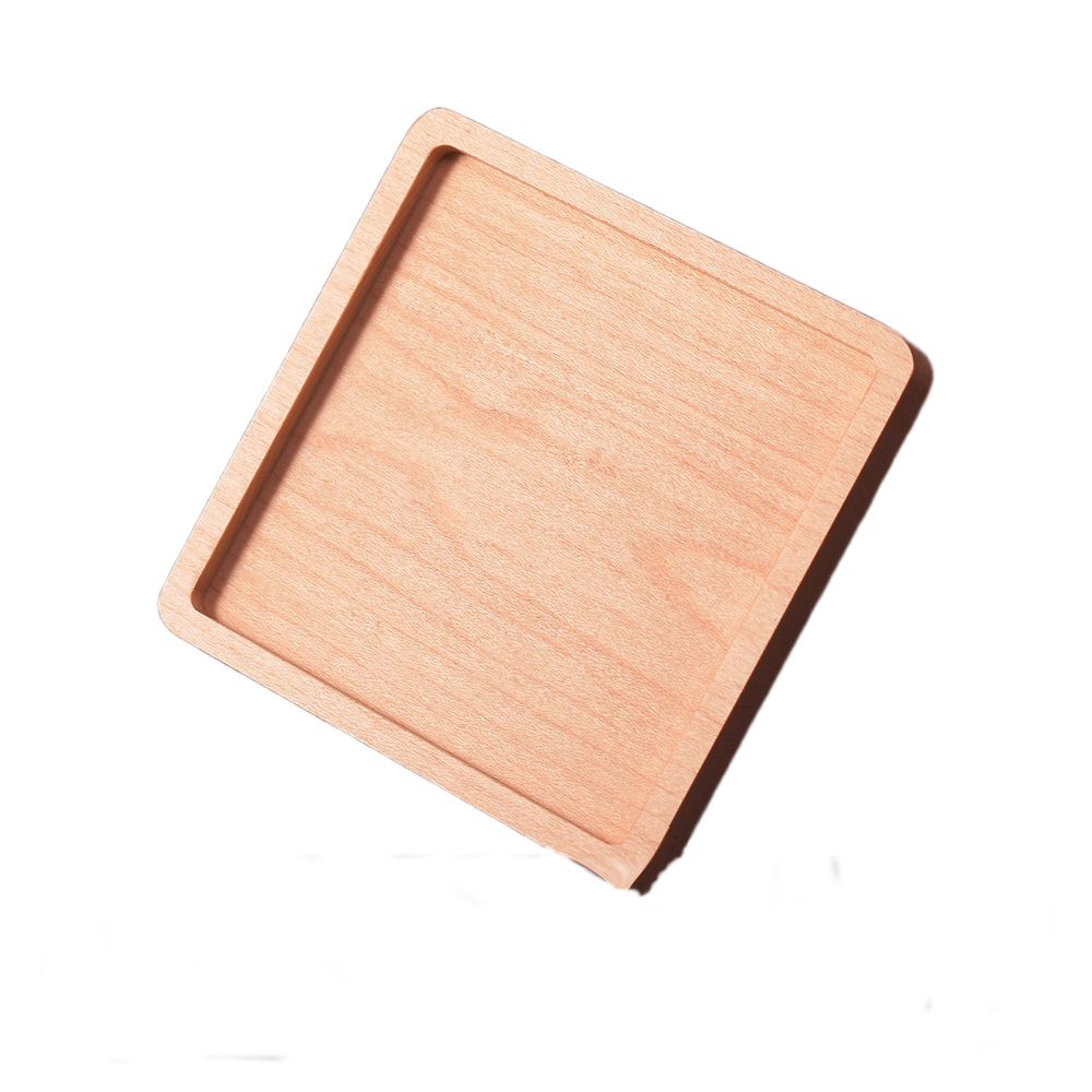 square wooden coaster custom logo engraving