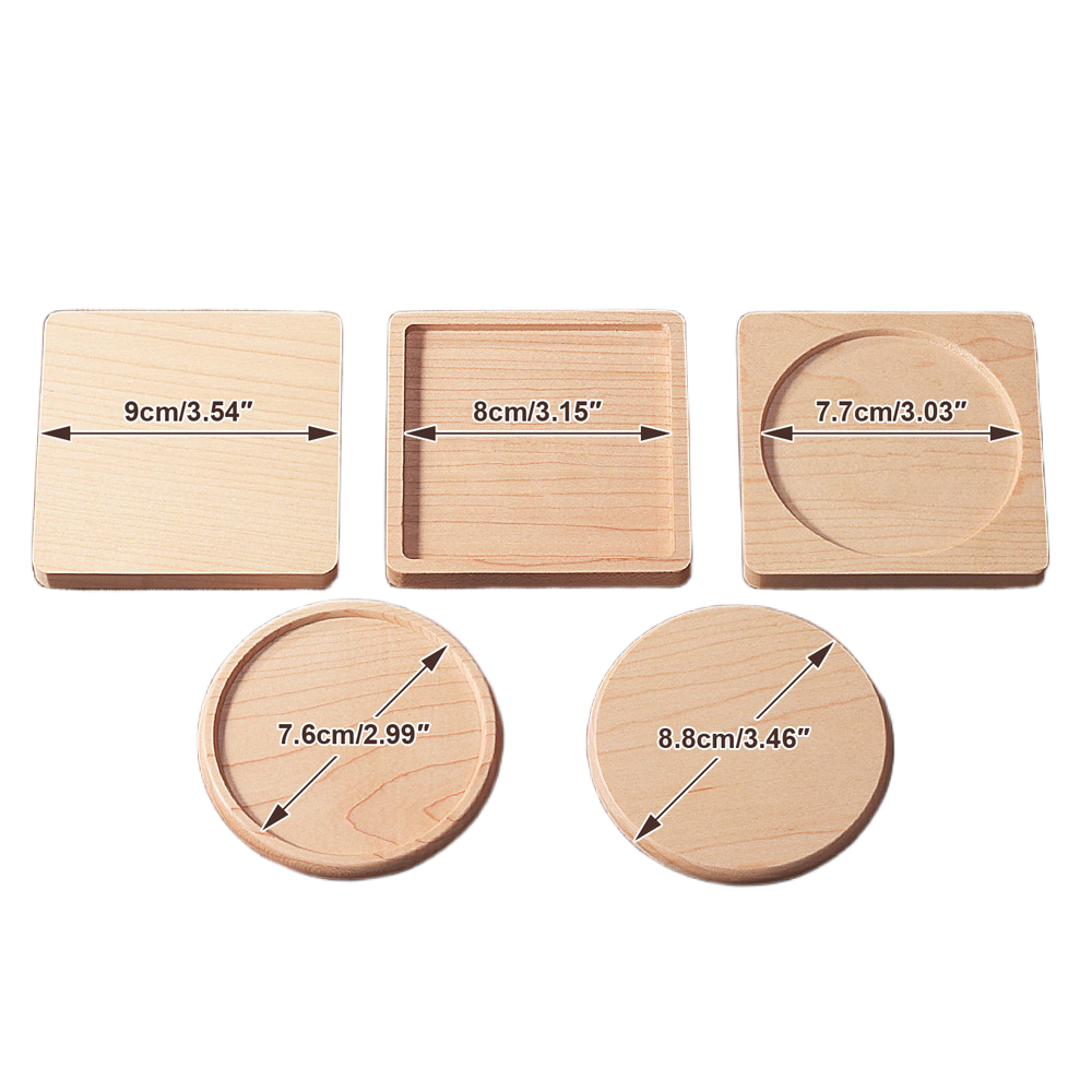 wooden coaster custom logo engraving