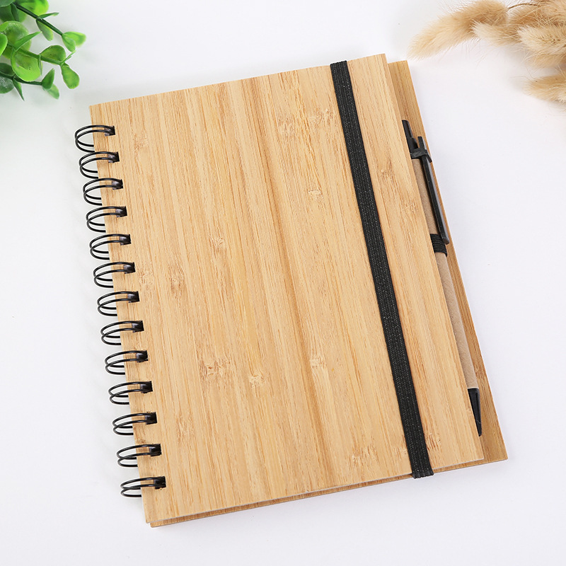Customized Bamboo Notebook Malaysia with natural bamboo texture