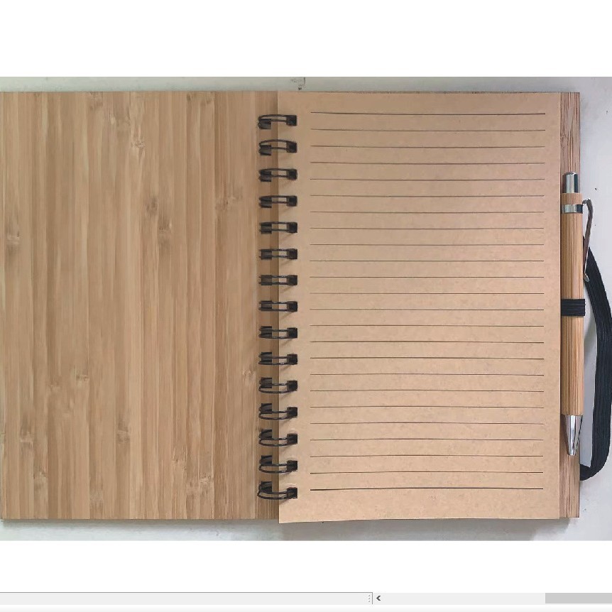 Customized Bamboo Notebook Malaysia with engraved company logo