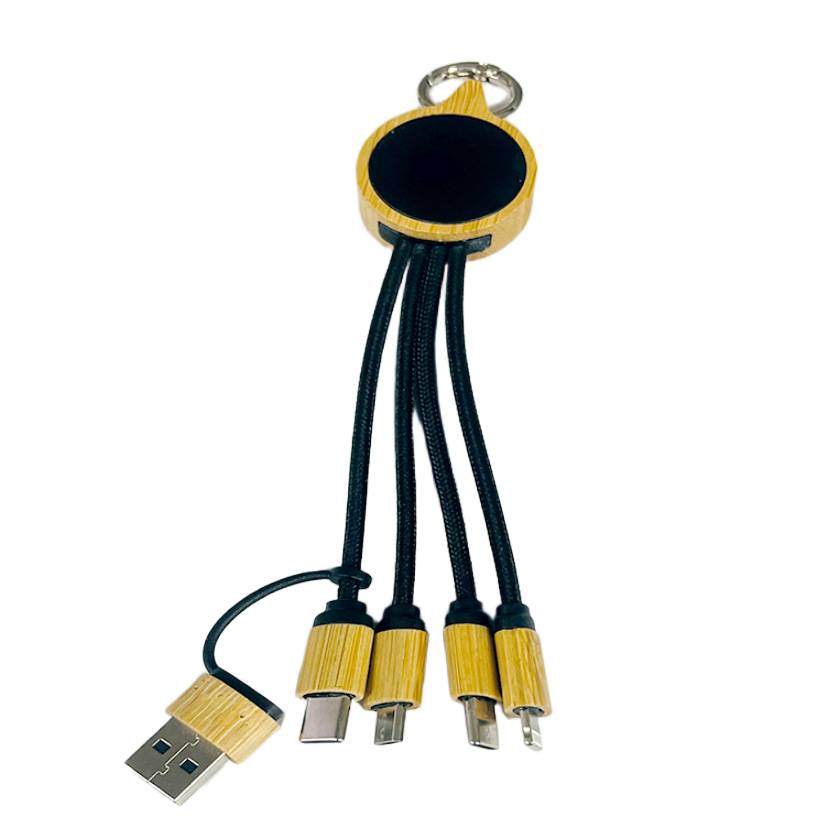 Close-up view of Type-C, iOS, and USB connectors in the Multi USB Cable Corporate Gift Set