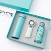 custom branded corporate gift set with umbrella fan bottle
