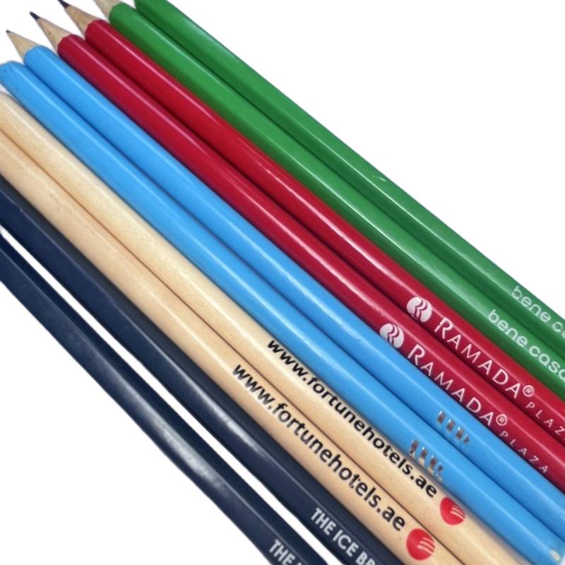 Premium custom pencil printing Malaysia with company logo on eco-friendly wooden pencils