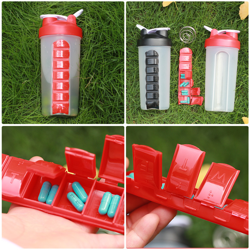 Customized Protein Shaker Bottle with Pill Box – personalized fitness bottle Malaysia