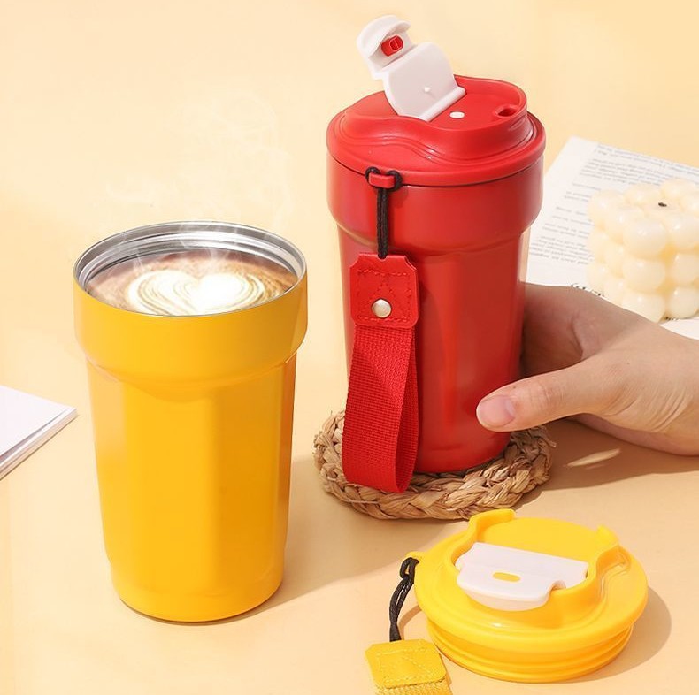 450ml stainless steel coffee cup with color options