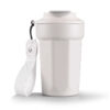 Octagonal stainless steel coffee cup with sleek design
