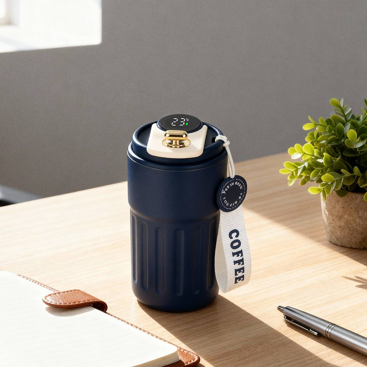 Smart thermos cup suitable for coffee, tea, and cold drinks