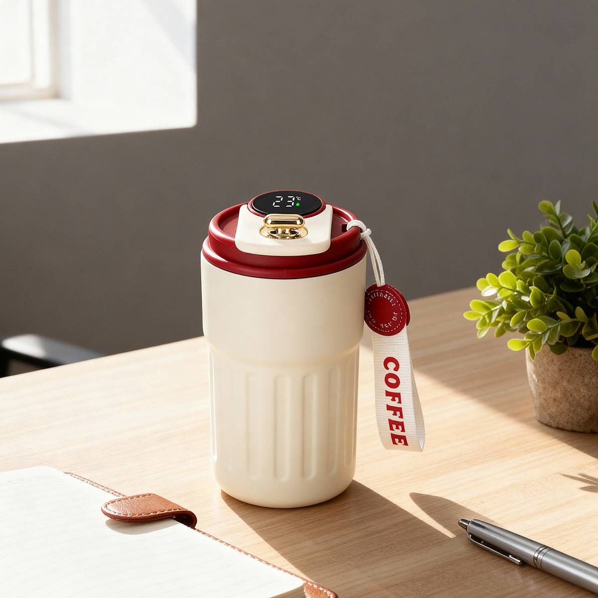 Corporate gift smart thermos cup with temperature display