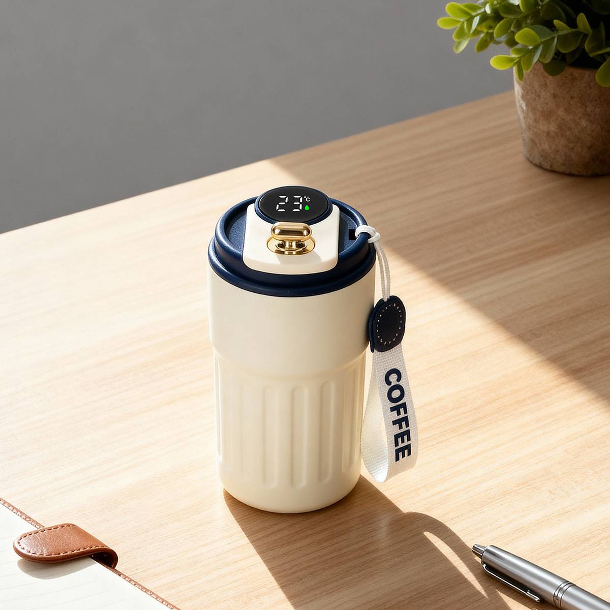 Smart thermos cup for travel and outdoor activities