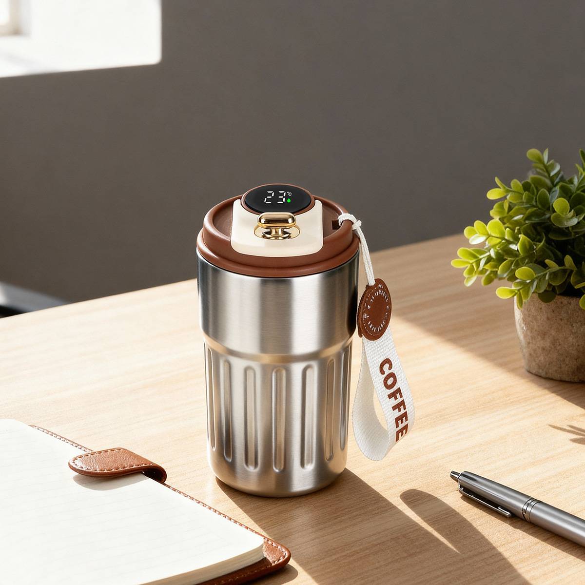 Modern smart thermos cup with minimalist design