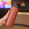 Thermos bottle with customizable logo printing area