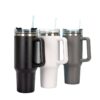 Personalised thermal mug with straw and custom logo