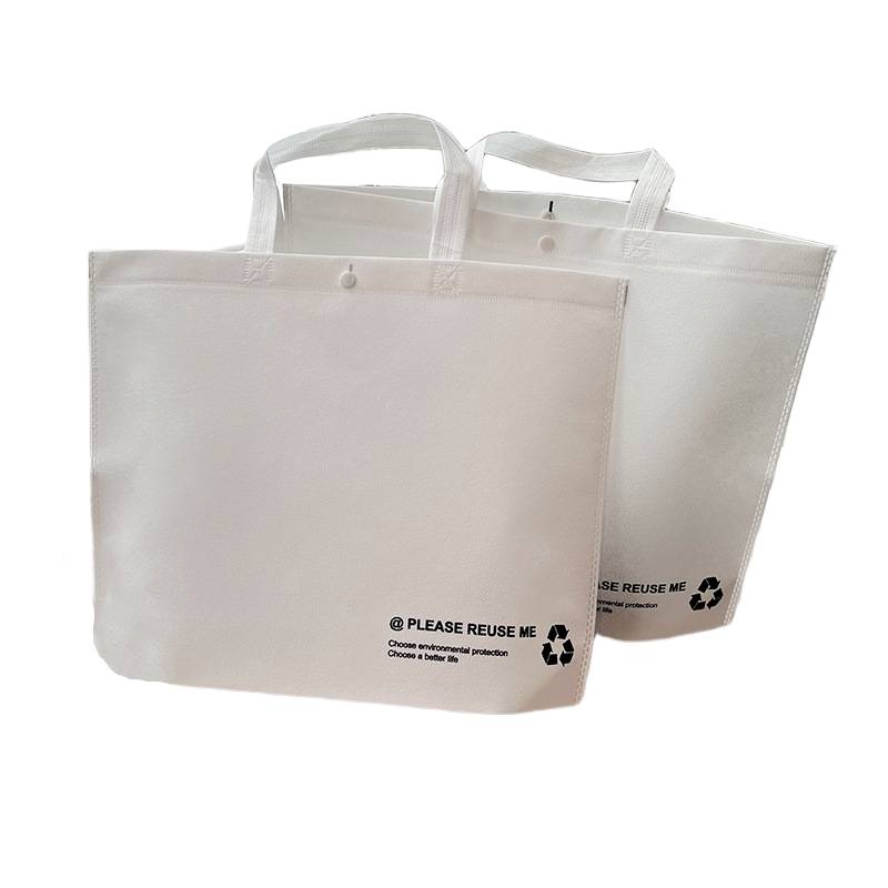 Non-woven bag with button or buckle closure
