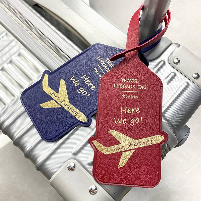 PU leather luggage tag for student trips and incentive travel