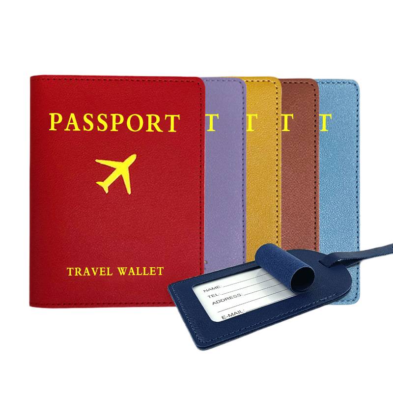 Custom passport holder and luggage tag set for group travel