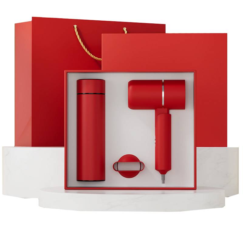 Corporate gift set Malaysia with thermos bottle and hair dryer