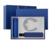 Custom branded thermos, neck massager, and umbrella corporate gift set
