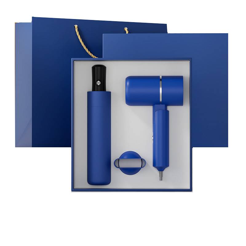 Corporate gift set Malaysia with foldable hair dryer and durable umbrella