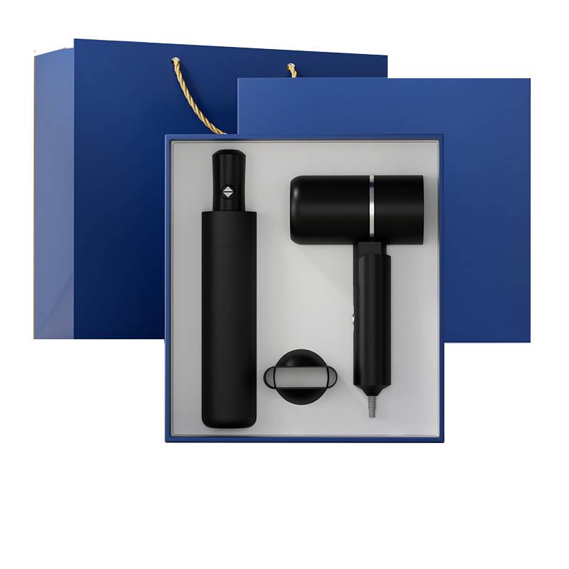Corporate gift set Malaysia with umbrella and foldable hair dryer