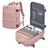 Travel backpack with organised compartments