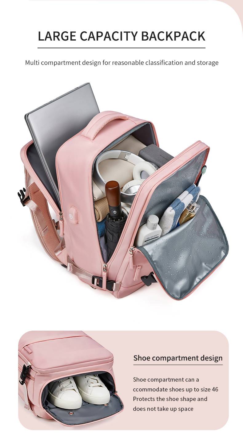 Multi-pocket backpack for organised storage