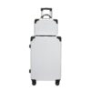 Interior of luggage bag with compartments and polyester lining