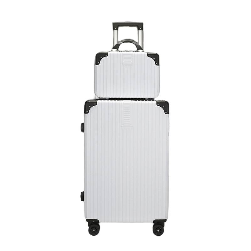 Interior of luggage bag with compartments and polyester lining