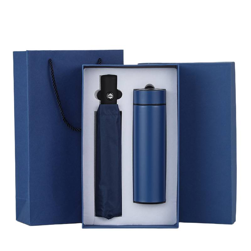 corporate gift set umbrella and thermos bottle for branding