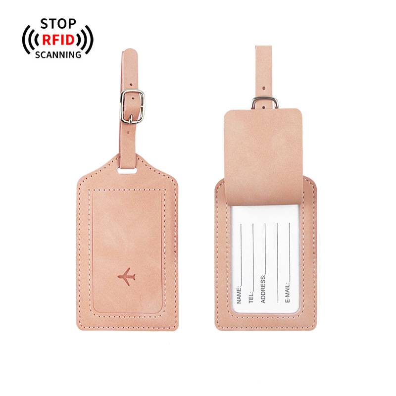 Custom logo luggage tag PU leather
