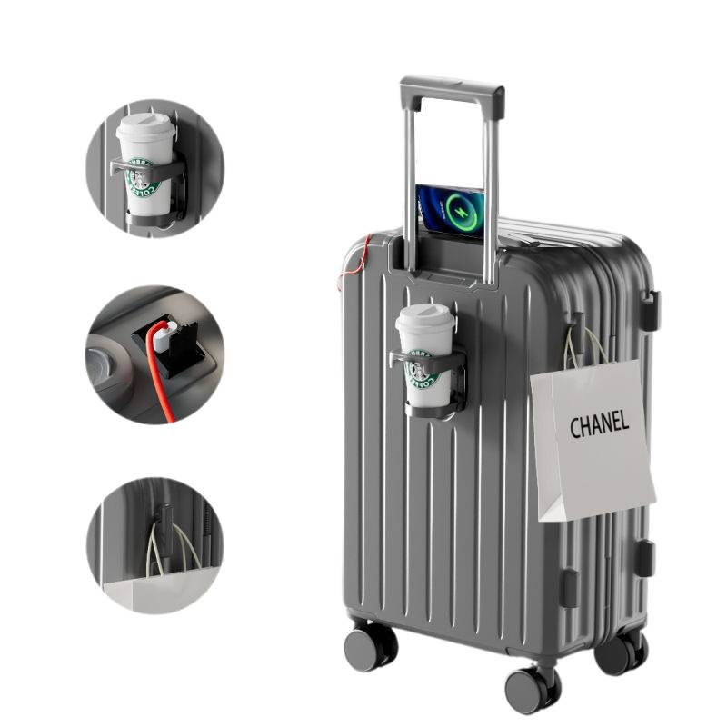 Luggage suitcase with smart travel features