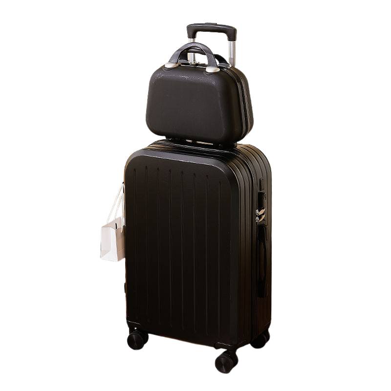 Luggage suitcase with practical travel accessories