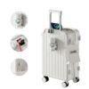Luggage suitcase with side hook for bags