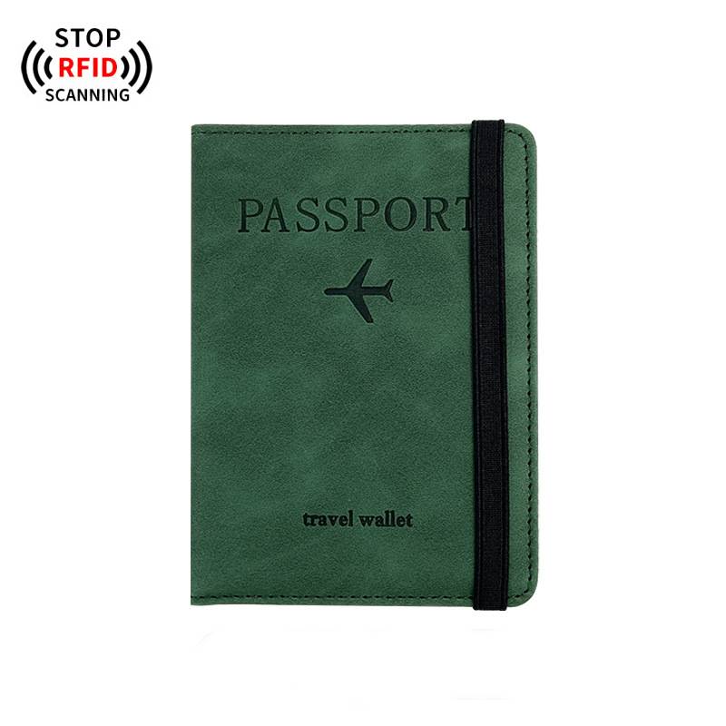 Anti-theft PU leather passport cover