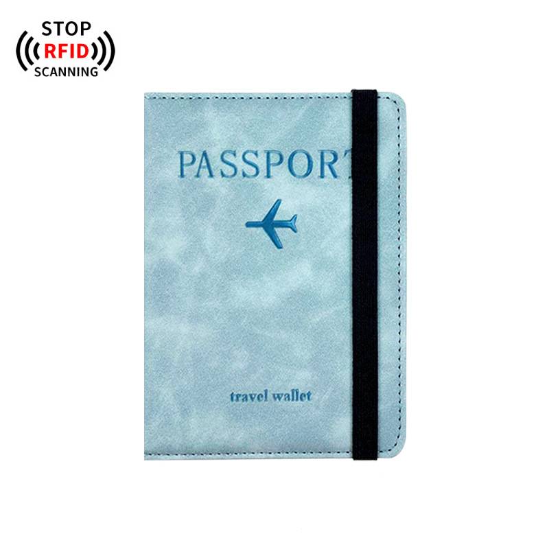 Anti-theft passport holder PU leather