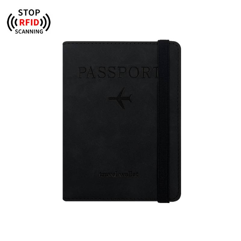 Corporate passport cover with elastic strap