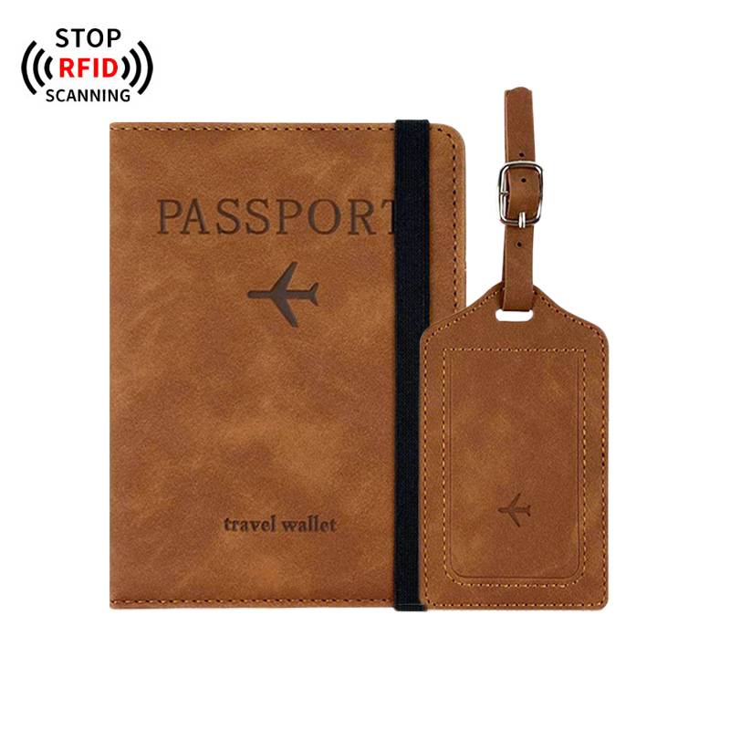 Business travel accessory set passport and tag
